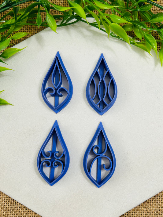 Flourish Leaf Imprint Polymer Clay Cutter 4 Styles You Choose