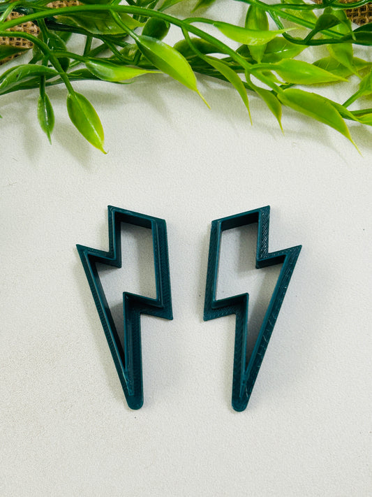 2pc Lightning Bolt Outline Cutter Set Polymer Clay Cutter 6 Sizes You Choose