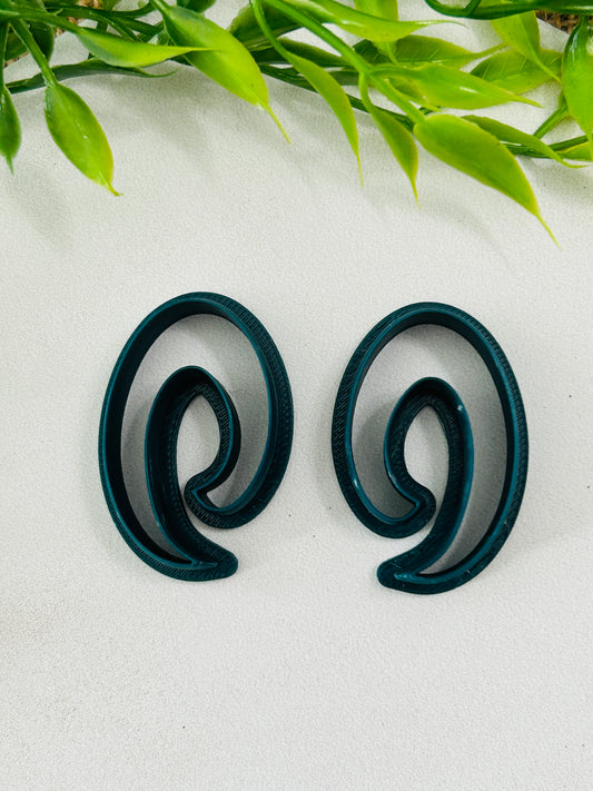 2pc Spiral Oval Outline Cutter Set Polymer Clay Cutter 6 Sizes You Choose