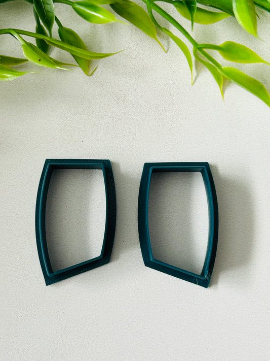 2pc Slanted Puffy Rectangle Outline Cutter Set Polymer Clay Cutter 6 Sizes You Choose