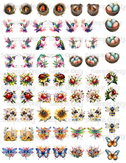 1 Inch Spring Critters Image Sheet For Polymer Clay Transfer Decal DIGITAL FILE OR PRINTED