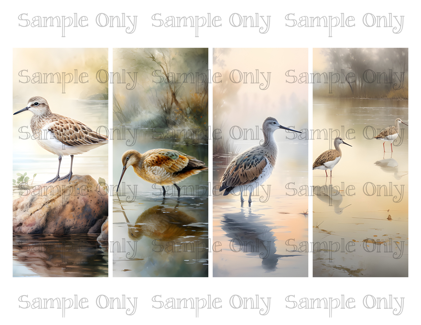 2.5 x 6 Inch Sandpiper Coastal Bird Image Sheet For Polymer Clay Transfer Decal DIGITAL FILE OR PRINTED