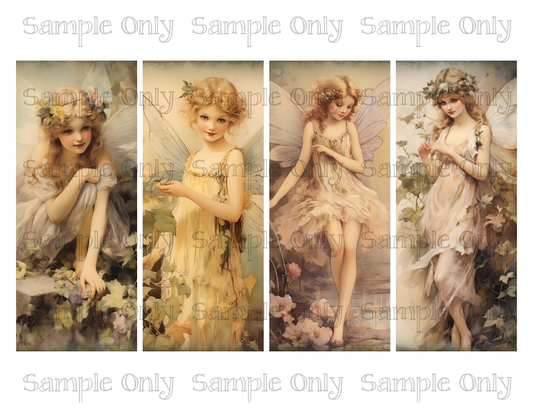 2.5 x 6 Inch Vintage Fairy Set-01 Image Sheet For Polymer Clay Transfer Decal DIGITAL FILE OR PRINTED