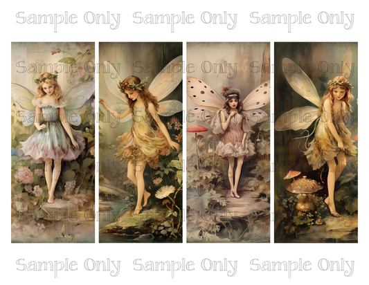2.5 x 6 Inch Vintage Fairy Set-02 Image Sheet For Polymer Clay Transfer Decal DIGITAL FILE OR PRINTED