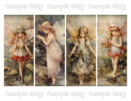 2.5 x 6 Inch Vintage Fairy Set-03 Image Sheet For Polymer Clay Transfer Decal DIGITAL FILE OR PRINTED