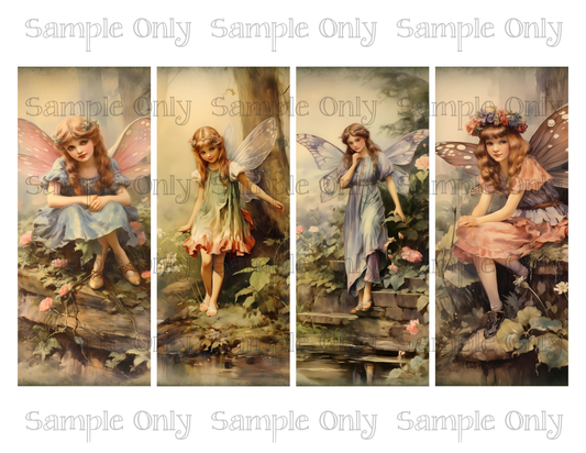 2.5 x 6 Inch Vintage Fairy Set-04 Image Sheet For Polymer Clay Transfer Decal DIGITAL FILE OR PRINTED