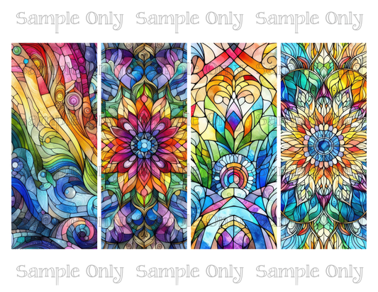 2.5 x 6 Inch Stained Glass Rainbow Abstract Set 01 Image Sheet For Polymer Clay Transfer Decal DIGITAL FILE OR PRINTED