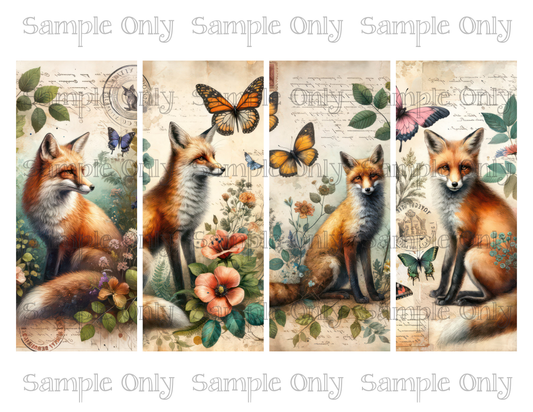 2.5 x 6 Inch Vintage Fox Image Sheet For Polymer Clay Transfer Decal DIGITAL FILE OR PRINTED