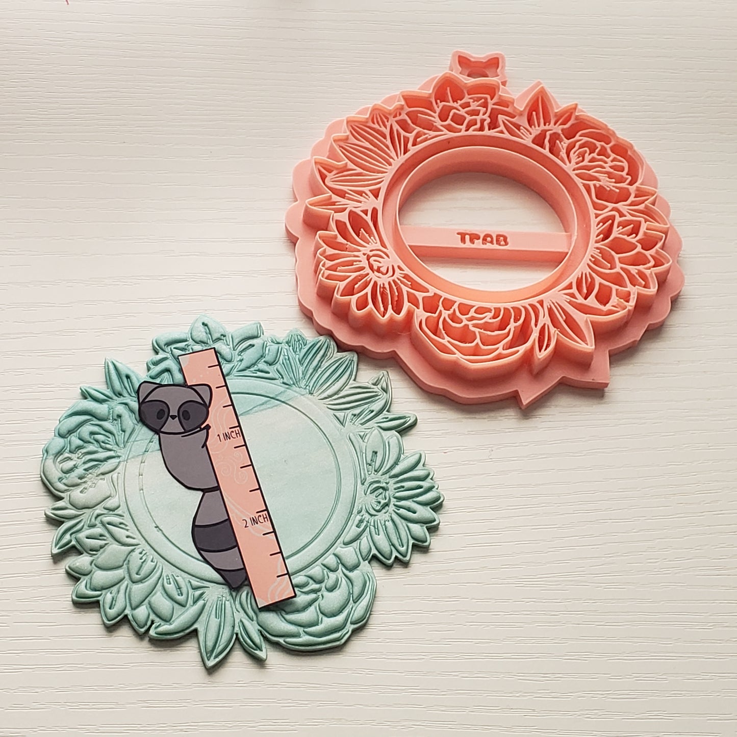 Floral Frame Imprint Ornament Or Trinket Dish Polymer Clay Cutter TPAB