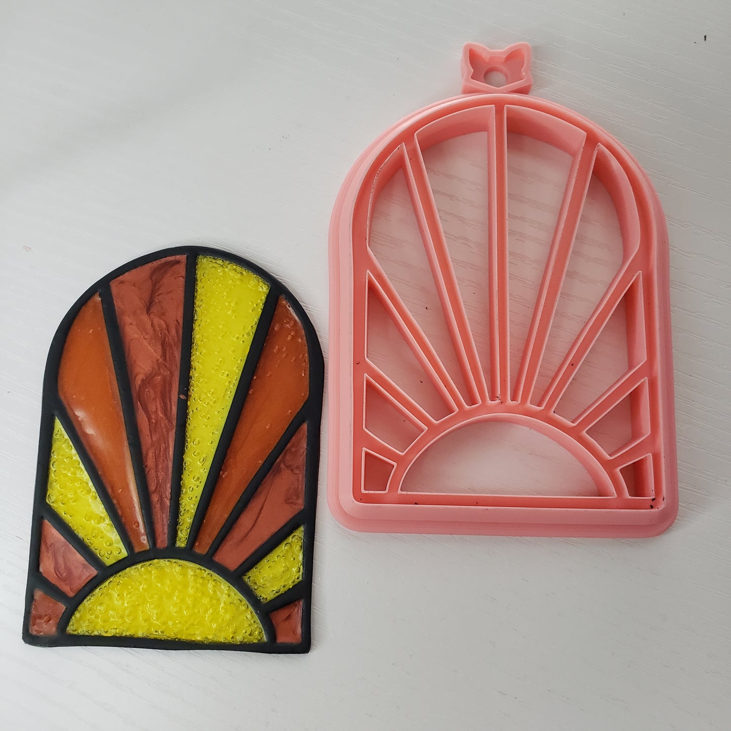Boho Sun Stained Glass Suncatcher Open Frame Polymer Clay Cutter TPAB