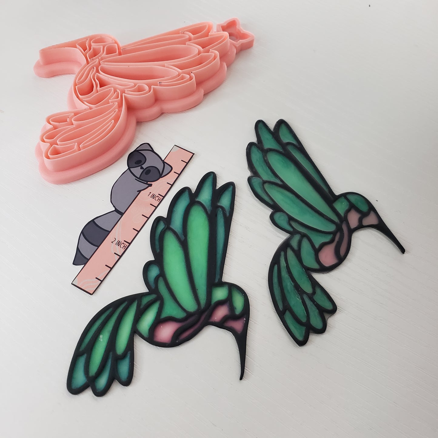 Hummingbird Stained Glass Suncatcher Open Frame Polymer Clay Cutter TPAB