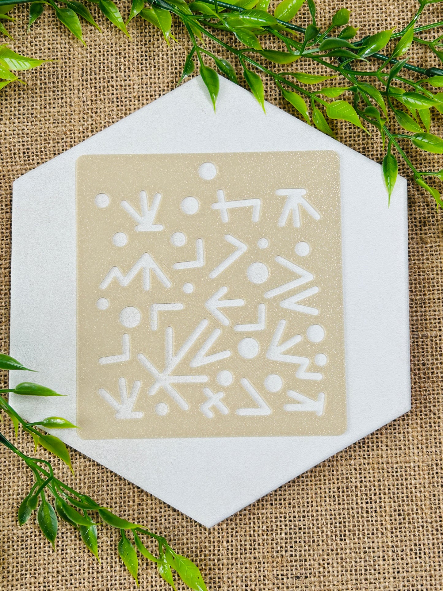 Abstract Runes Stencil For Polymer Clay