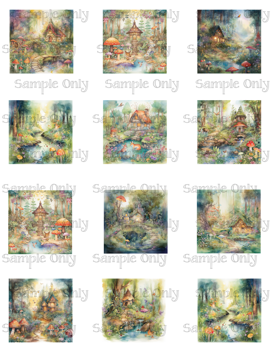 2 Inch Fairy Land Image Sheet For Polymer Clay Transfer Decal DIGITAL FILE OR PRINTED