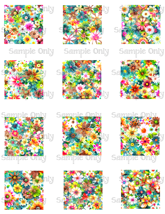 2 Inch Forest Meadow Flowers Image Sheet For Polymer Clay Transfer Decal DIGITAL FILE OR PRINTED