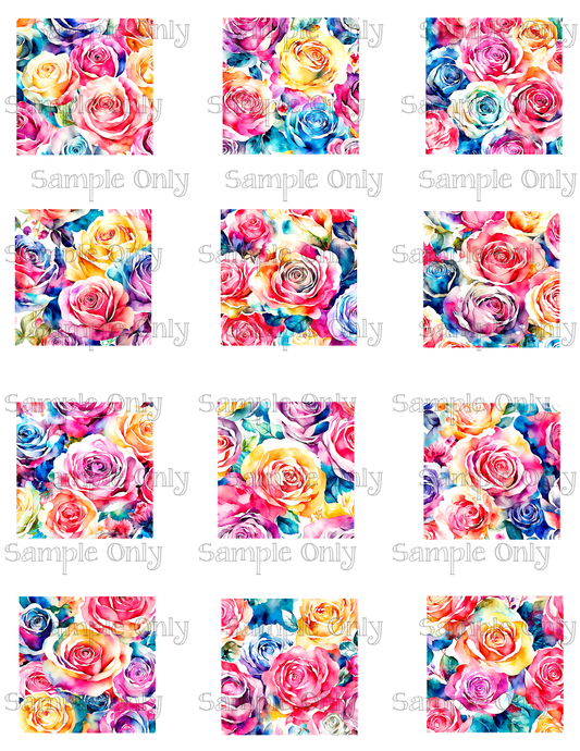 2 Inch Romantic Rose Image Sheet For Polymer Clay Transfer Decal DIGITAL FILE OR PRINTED