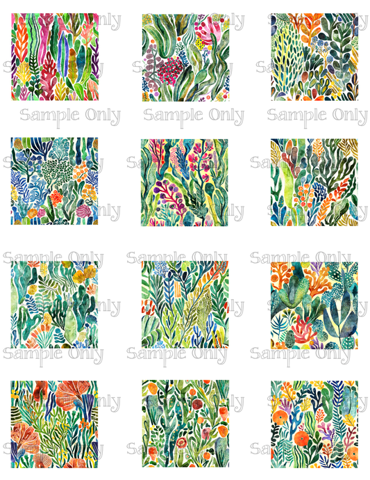 2 Inch Seaweed Garden Image Sheet For Polymer Clay Transfer Decal DIGITAL FILE OR PRINTED