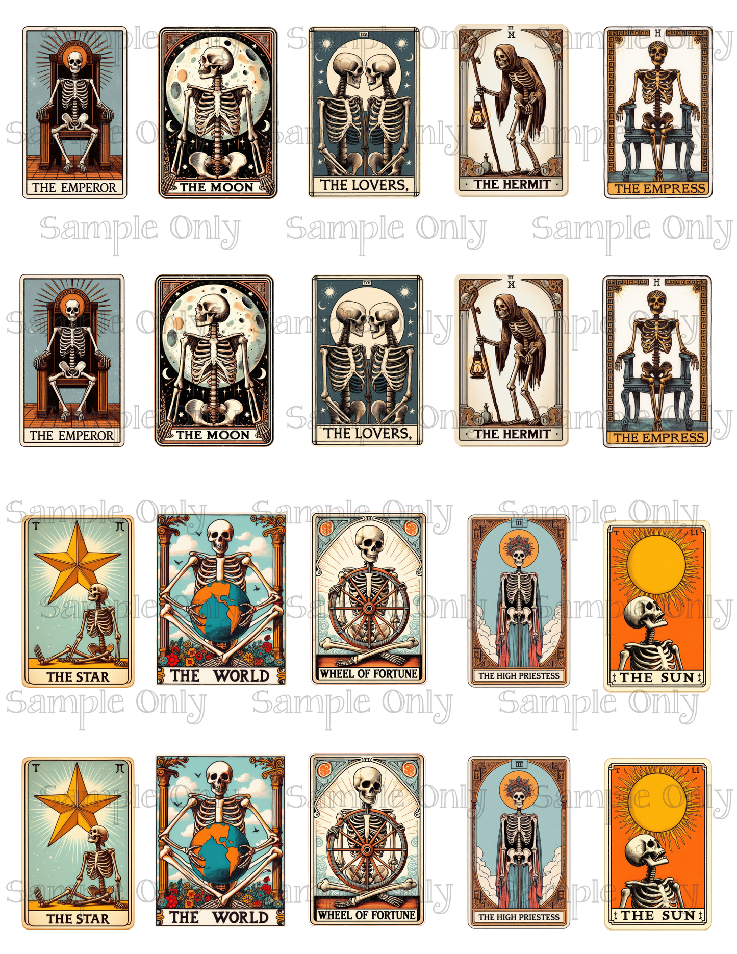 2 Inch Vintage Tarot Card Water Soluble Image Transfer Sheet For Polymer Clay