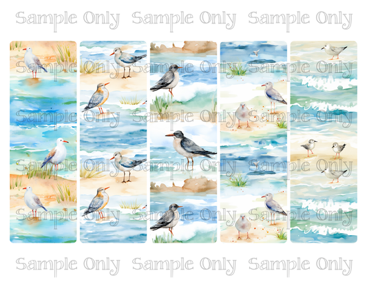 2 x 6 Inch Bookmark Coastal Birds Image Sheet For Polymer Clay Transfer Decal DIGITAL FILE OR PRINTED