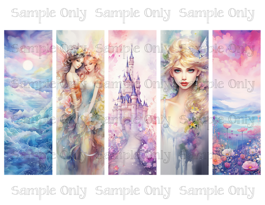 Fairy Bookmark Set 02 Printed Water Soluble Image Transfer Sheet For Polymer Clay