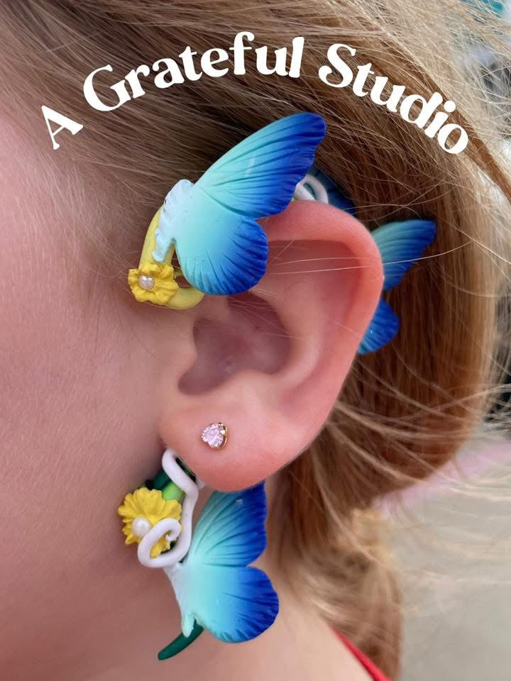 2pc Jen's Butterfly Profile Style 2 Polymer Clay Outline Cutter Set 7 Sizes Available You Choose