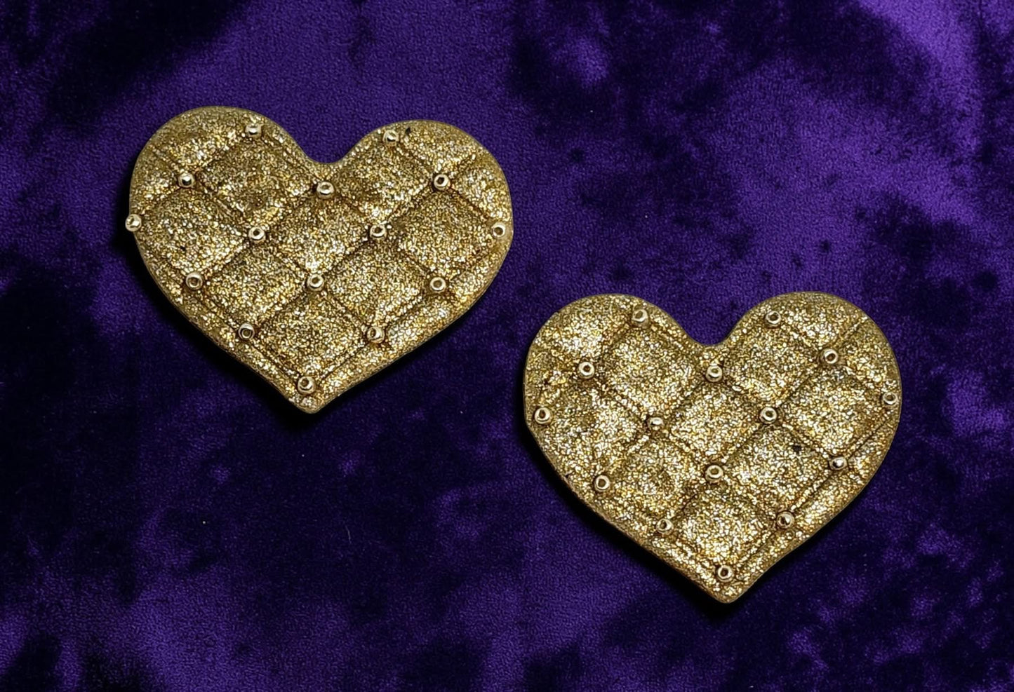 Diamond Patterned Heart Imprint Polymer Clay Cutter Set 6 Sizes YOU CHOOSE