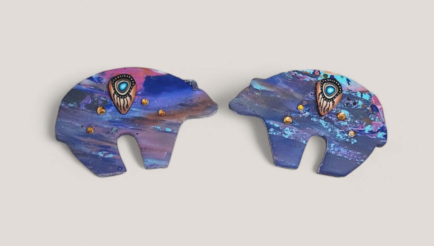 2pc Zuni Bear Outline Cutter Set Polymer Clay Cutter 4 Sizes You Choose