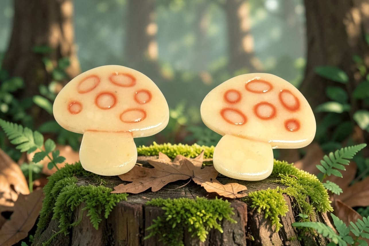 2pc Toadstool Mushroom Imprint Cutter Set Polymer Clay Cutter 6 Sizes You Choose