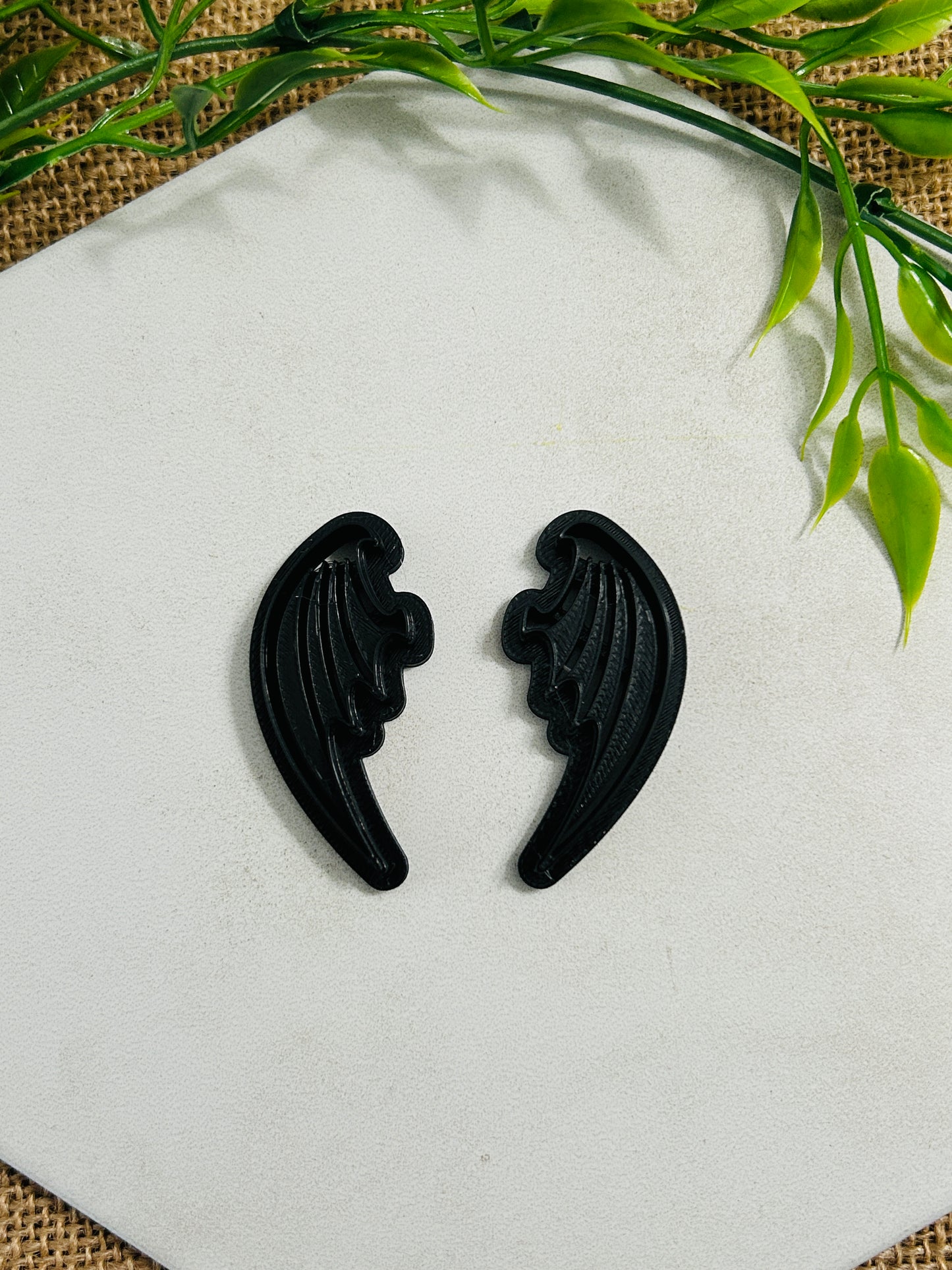 2pc Demon Wing Imprint Cutter Set Polymer Clay Cutter