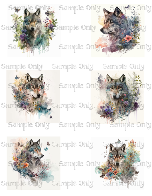 3 Inch Wolves Set-01 Image Sheet For Polymer Clay Transfer Decal DIGITAL FILE OR PRINTED