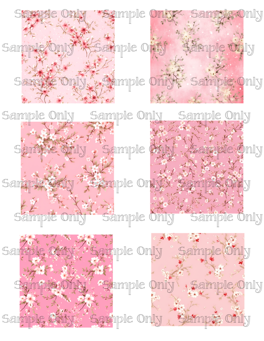 3 Inch Pink Romanic Shabby Floral Set-1 Image Sheet For Polymer Clay Transfer Decal DIGITAL FILE OR PRINTED