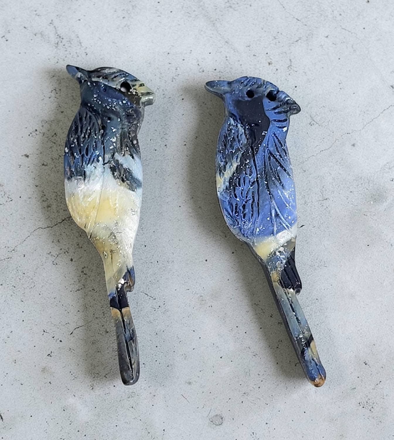 2pc Jen's Blue Jay Bird Polymer Clay Outline Cutter Set 4 Sizes Available You Choose