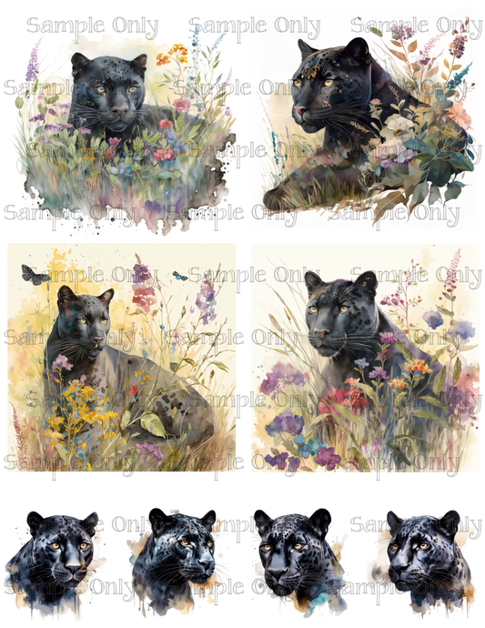 4 Inch Black Panther Set 01 Image Sheet For Polymer Clay Transfer Decal DIGITAL FILE OR PRINTED
