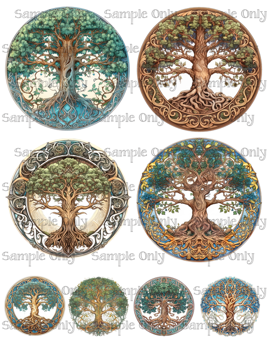 4 Inch Celtic Tree Image Sheet For Polymer Clay Transfer Decal DIGITAL FILE OR PRINTED