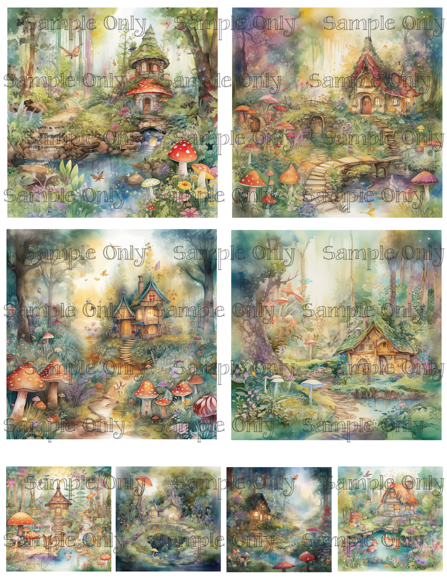 4 Inch Fairy Land Image Sheet For Polymer Clay Transfer Decal DIGITAL FILE OR PRINTED