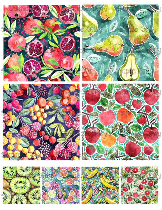 4 Inch Fancy Fruit Set 02 Image Sheet For Polymer Clay Transfer Decal DIGITAL FILE OR PRINTED