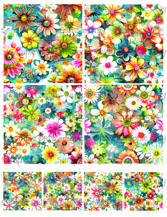 4 Inch Forest Meadow Flowers Image Sheet For Polymer Clay Transfer Decal DIGITAL FILE OR PRINTED