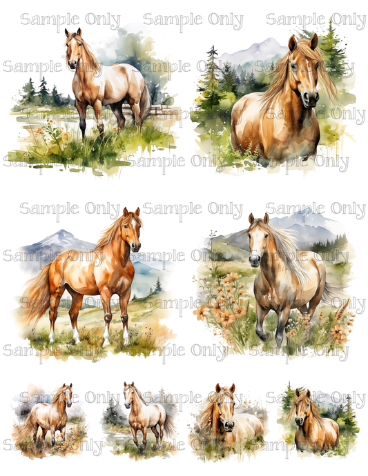 4 Inch Wild Horse Image Sheet For Polymer Clay Transfer Decal DIGITAL FILE OR PRINTED