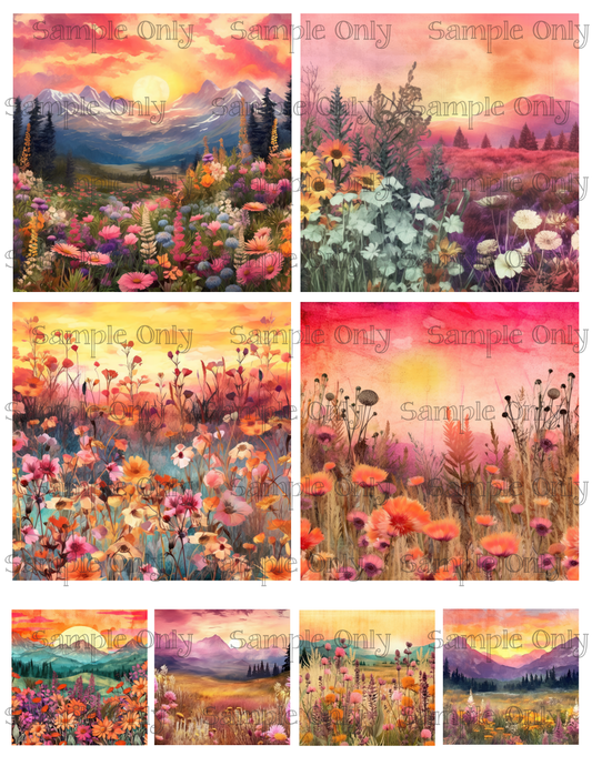 4 Inch Mountain Meadows Set 01 Image Sheet For Polymer Clay Transfer Decal DIGITAL FILE OR PRINTED