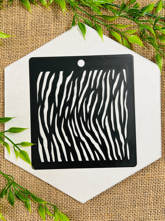 Tiger Stripes Print Stencil For Polymer Clay