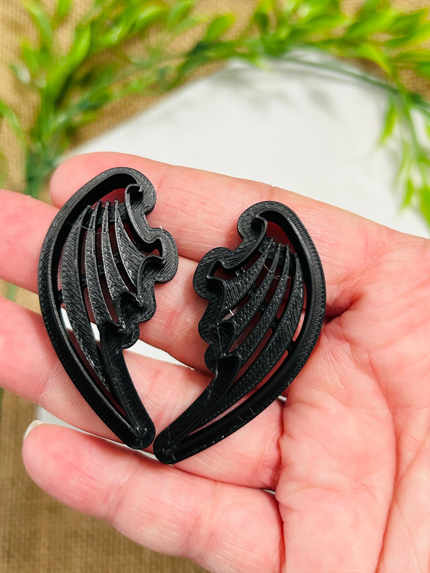 2pc Demon Wing Imprint Cutter Set Polymer Clay Cutter