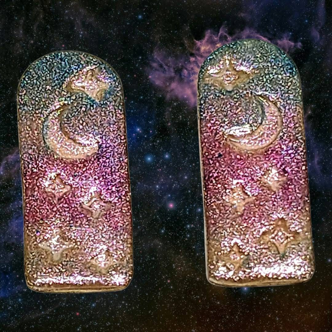 2pc Moon and Star Skinny Arch Imprint Cutter Set Polymer Clay Cutter 8 Sizes You Choose