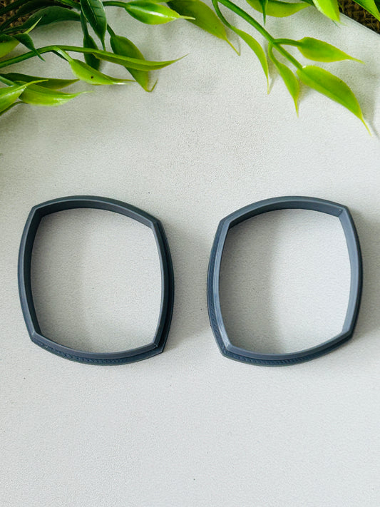 2pc Offset Square Outline Cutter Set Polymer Clay Cutter 6 Sizes You Choose