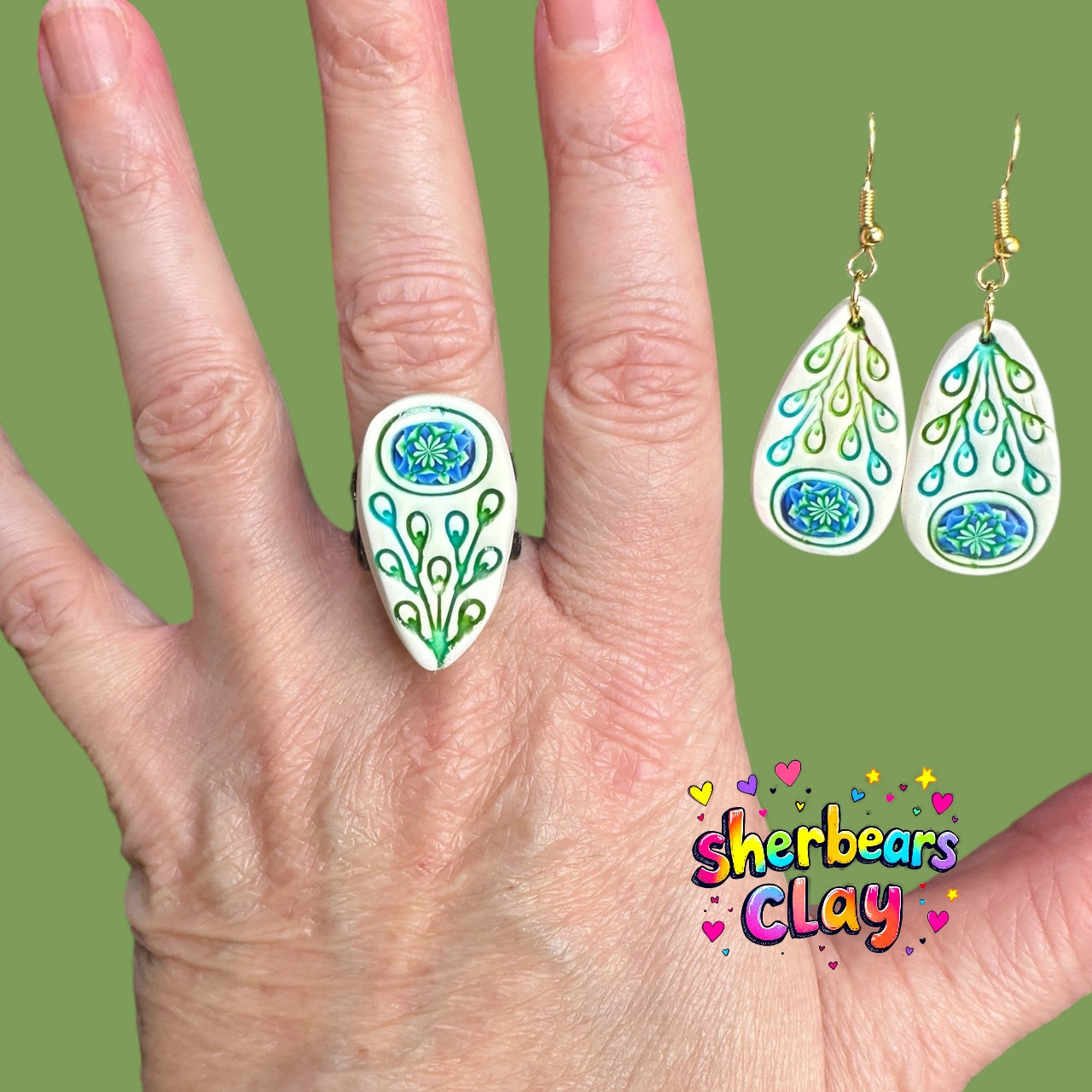2pc Whimsy Foliage Bezel with Stone Polymer Clay Cutter Set - 7 Styles and 5 Sizes Available