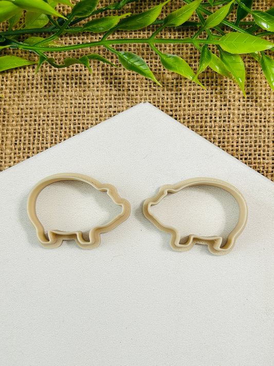 2pc Pig Silhouette Outline Cutter Set Polymer Clay Cutter 6 Sizes You Choose