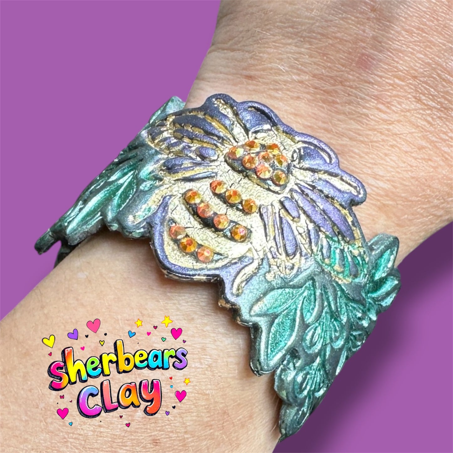Ornate Bee Headband Bracelet or Bookmark Polymer Clay Cutter TPAB