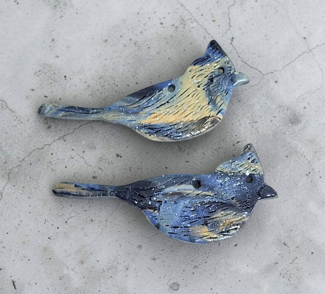2pc Jen's Cardinal Bird Polymer Clay Outline Cutter Set 4 Sizes Available You Choose
