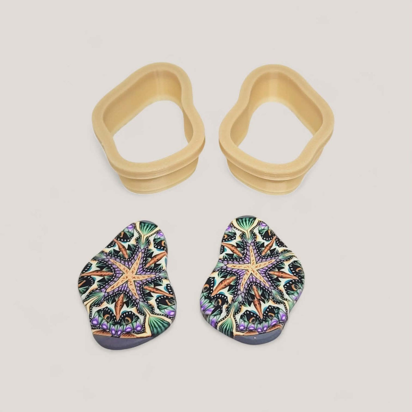 2pc Abstract Jiggle Outline Cutter Set Polymer Clay Cutter 10 Sizes You Choose