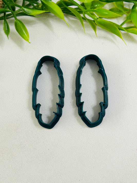 2pc Straight Feather Outline Cutter Set Polymer Clay Cutter 4 Sizes You Choose