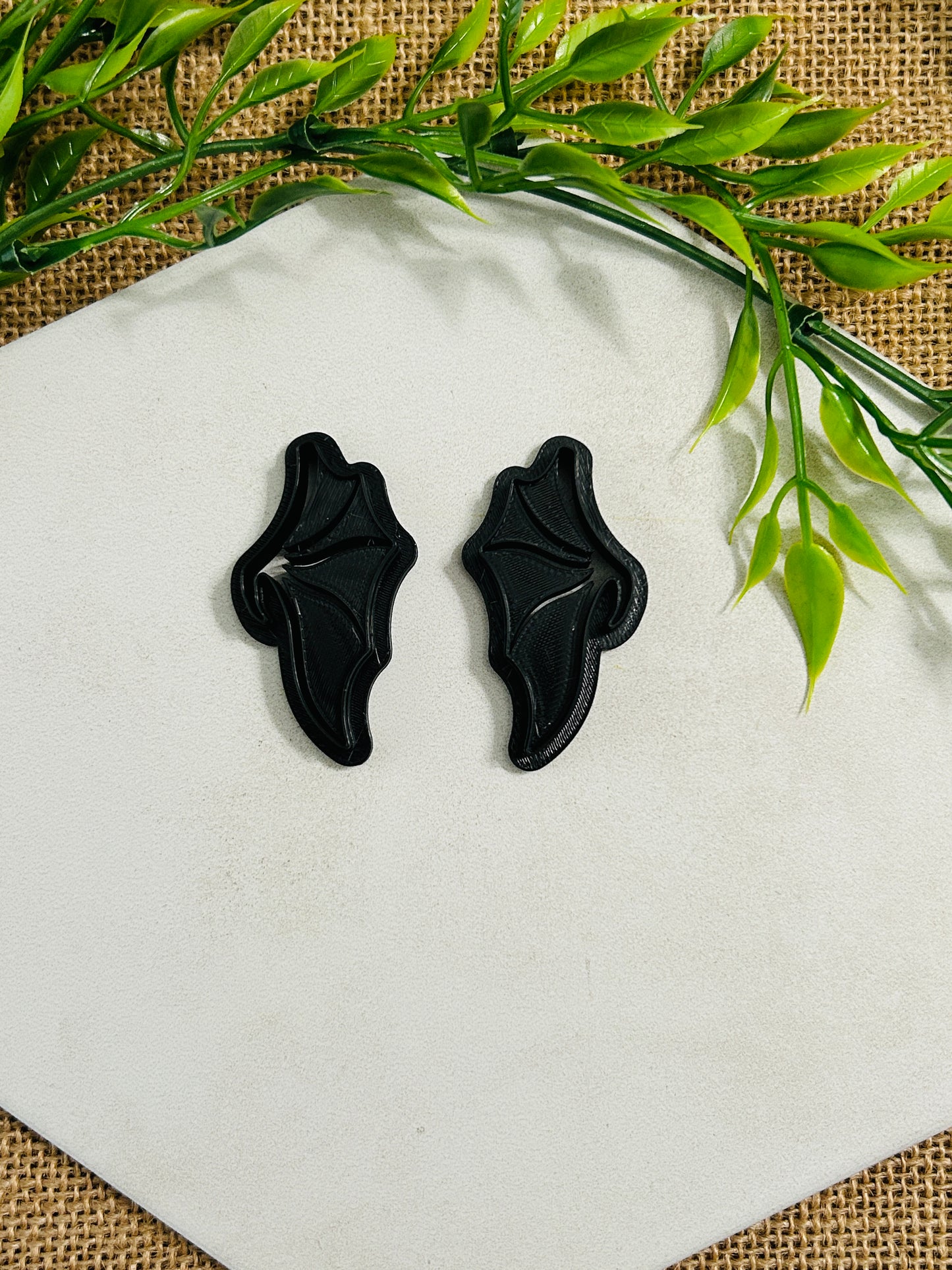 2pc Devil Wing Imprint Cutter Set Polymer Clay Cutter