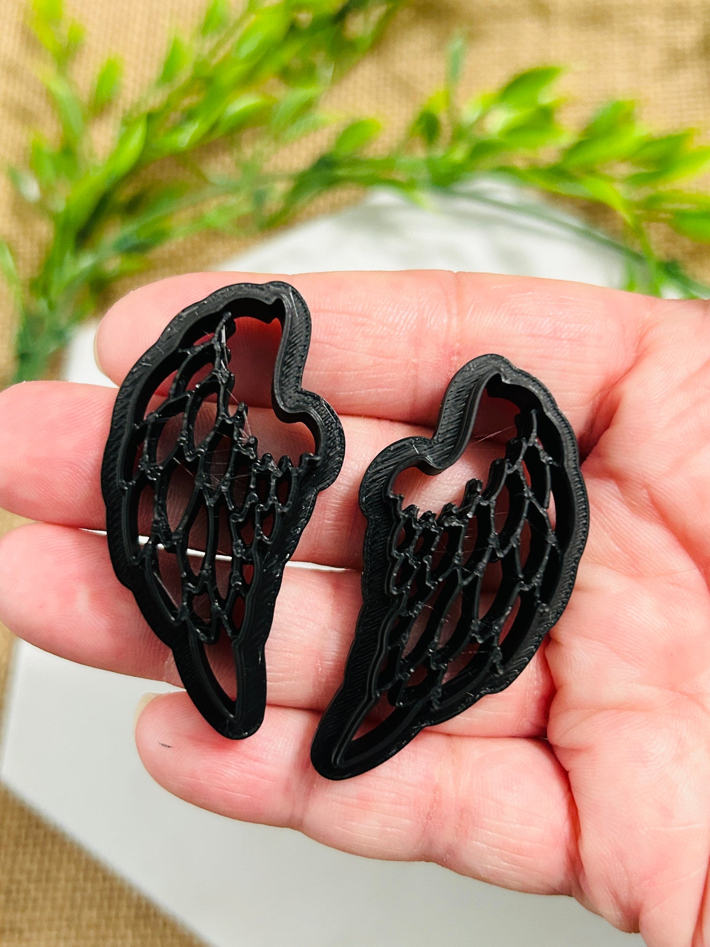 2pc Angel Wing Imprint Cutter Set Polymer Clay Cutter